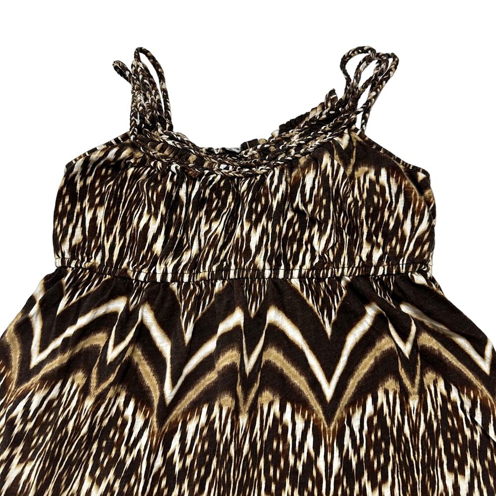 A New Approach Tank Top Womens XL Petite Brown All Over Print 100% Cotton Flowy - Picture 2 of 7